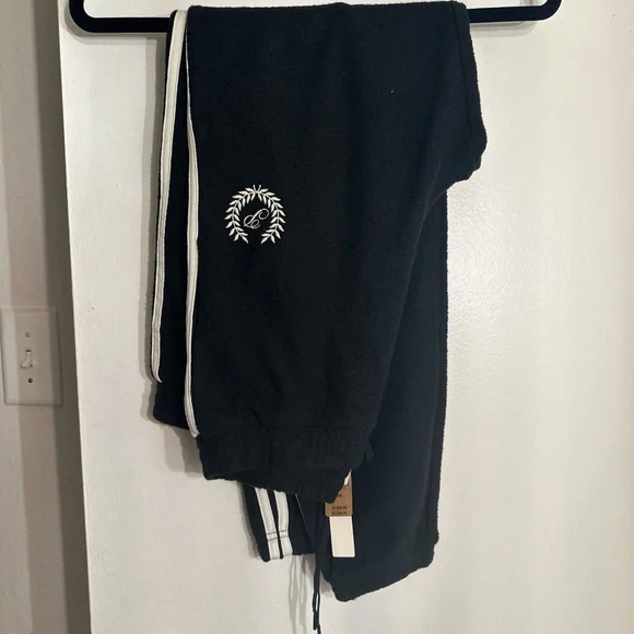 PINK Victoria's Secret Black Track Pants with Sporty Stripes - Picture 1 of 4